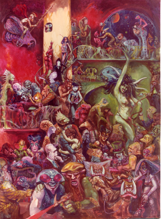 535x726 Bar Wars' Painting Of Alien Bar Scene By Bruce W Norris - Bar Scene Painting