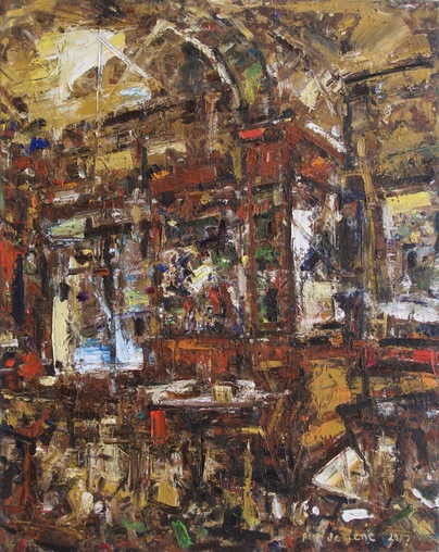 404x508 Bar Scene 2 By Rein De Lege, 2017 Painting Artsper (316687) - Bar Scene Painting