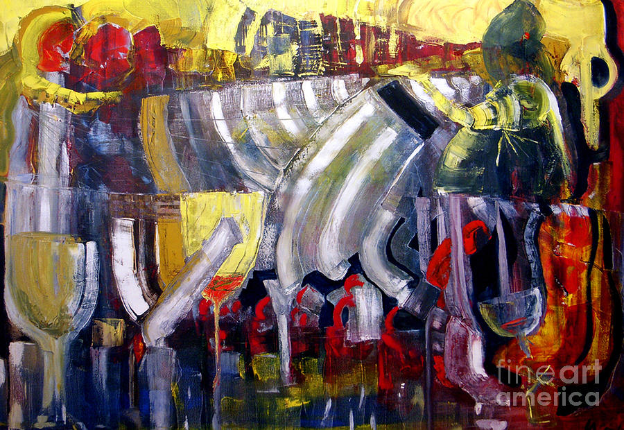 900x620 The Bar Scene Painting By James Lavott - Bar Scene Painting