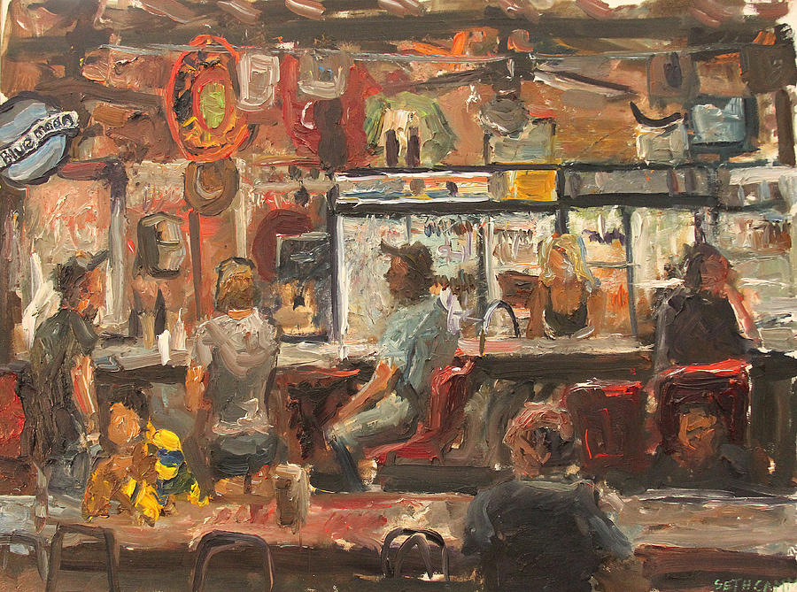900x669 The Bar Scene Painting By Seth Camm - Bar Scene Painting