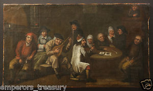 300x178 Antique Dutch Old Master Oil Painting Of A Bar Scene From 19th - Bar Scene Painting