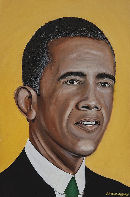 455x692 Barack Obama Portrait Oil On Canvas 91.5cm X 61cm X 2cm - Barack Obama Oil Painting