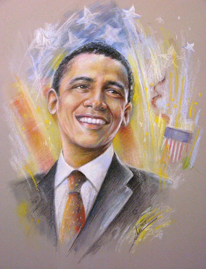 723x944 Barack Obama Portrait - Barack Obama Painting
