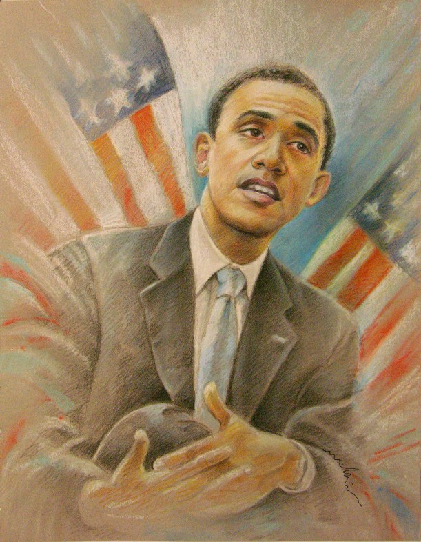 611x786 Barack Obama Portrait Painting Infinity + Some + 2 - Barack Obama Painting