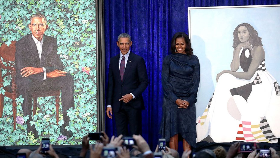 928x523 Barack, Michelle Obama Paintings Unveiled - Barack Obama Painting