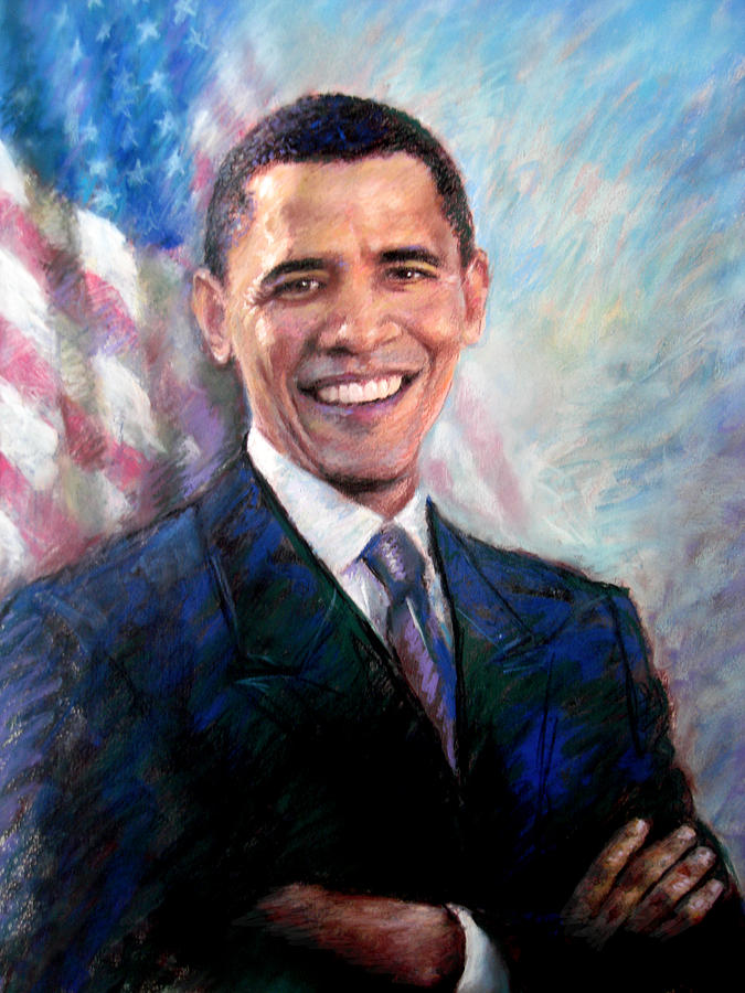 675x900 Barack Obama Drawing By Viola El - Barack Obama Painting