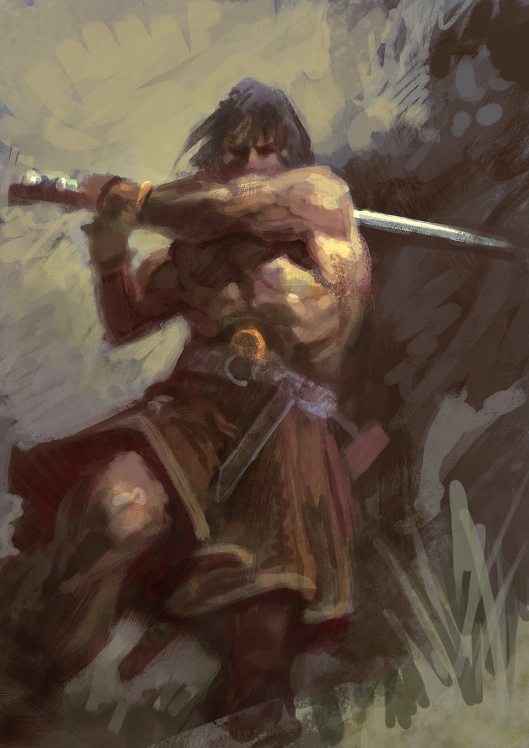752x1063 Conan The Barbarian Digital Sketch By Art Tool - Barbarian Painting