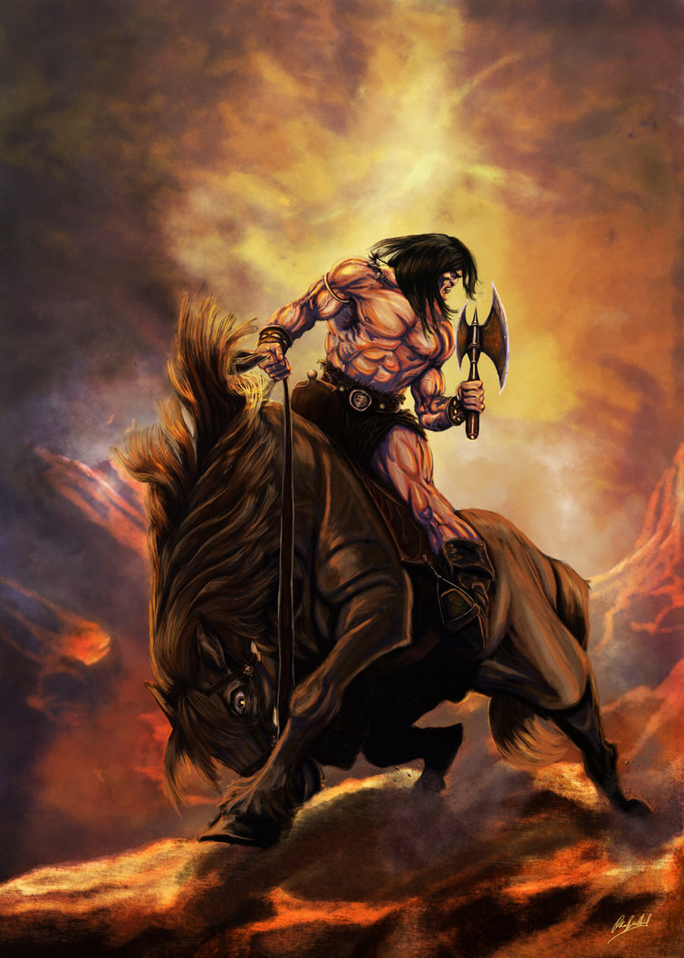 755x1057 Conan The Barbarian By Artofokan - Barbarian Painting