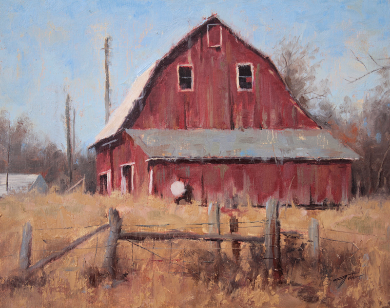 800x632 Oil Paintings By Jason Tako Barbed Wire, Oil On Linen Panel, 11x14 - Barbed Wire Painting