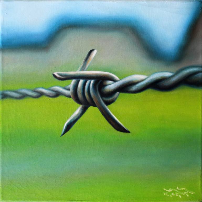 770x770 Saatchi Art The Barbed Wire Die Stacheldraht Painting By Ivan Gejko - Barbed Wire Painting