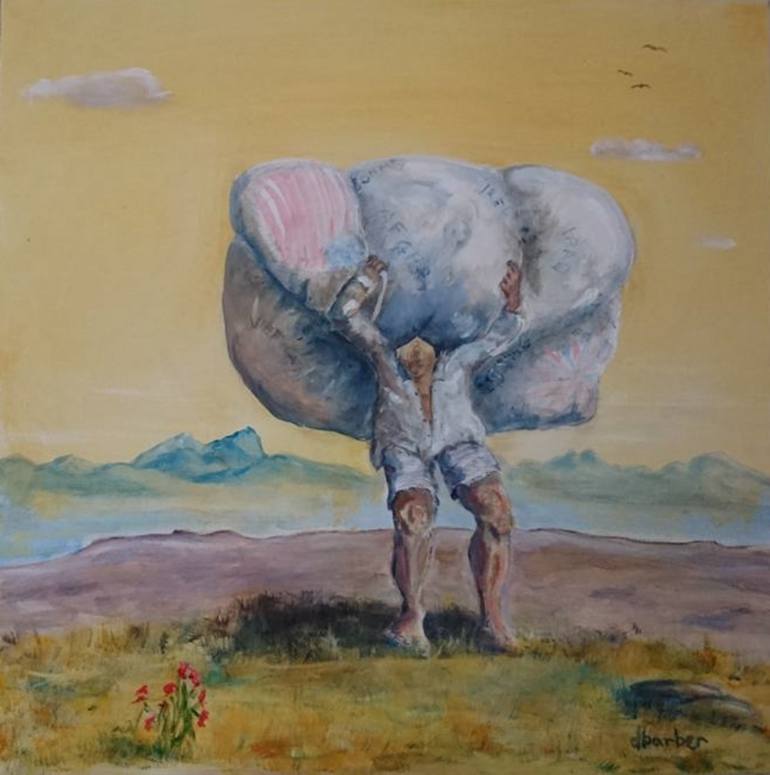 770x775 Saatchi Art Burden Of War Painting By Derek Barber - Barber Painting