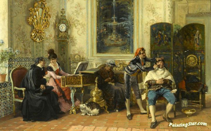 720x447 The Barber Of Seville Artwork By Luis Alvarez Catala Oil Painting - Barber Painting