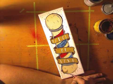 480x360 Barber Pole Time Lapse Painting - Barber Painting