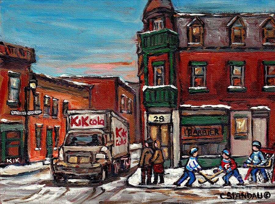 900x666 Street Hockey Painting Kik Cola Truck St Dominique And Pine Barber - Barber Shop Painting
