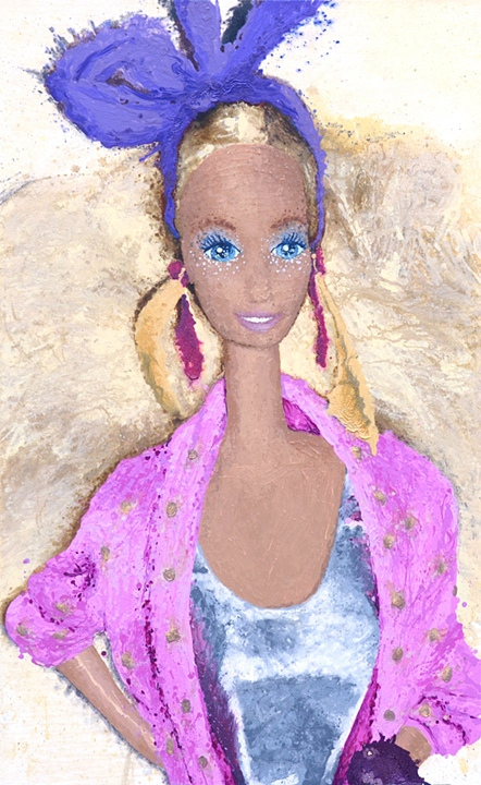 442x720 Rock Star, Barbie Doll, Painting Rock Star Doll Portrait, - Barbie Doll Painting