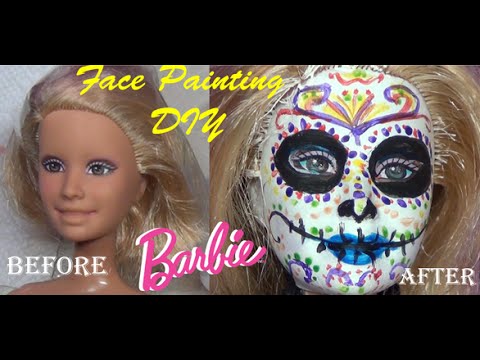 480x360 Day The Dead Barbie Face Painting Skeleton Carmen The Book - Barbie Face Painting