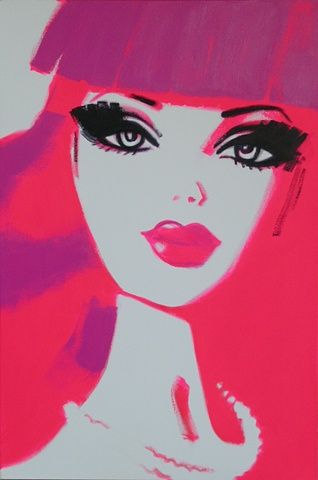 318x480 I Love All This Lady's Barbie Paintings. Home Decor - Barbie Painting