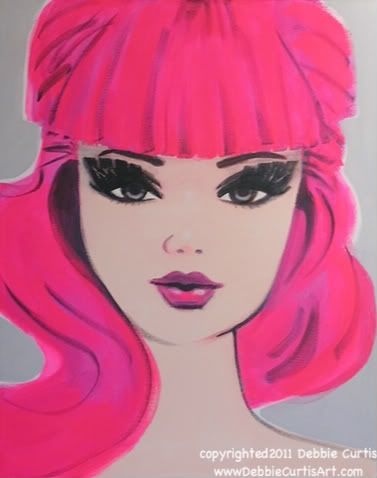 377x478 I Love This! I Am In The Process Of Dyeing My Hair Pink But It Is - Barbie Painting