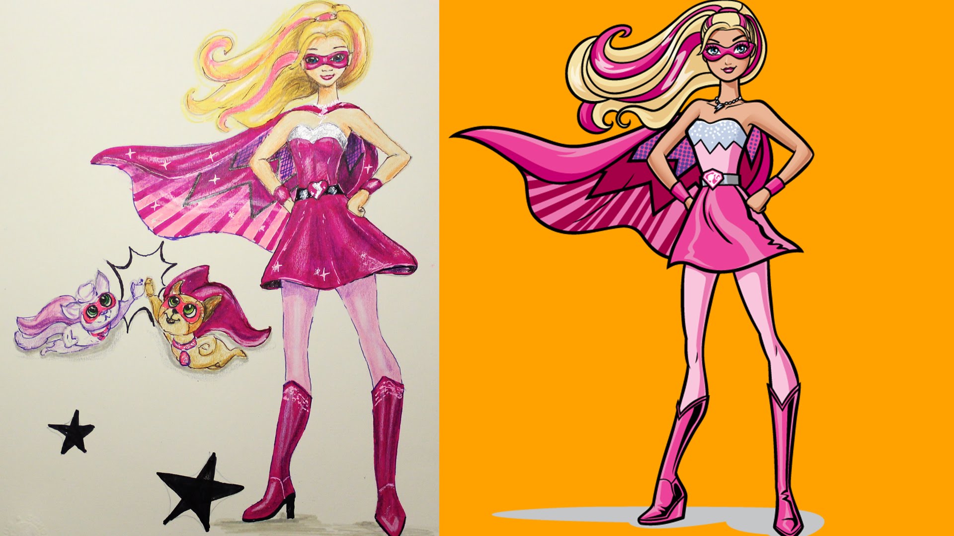 1920x1080 Barbie Princess Power Drawing Painting Coloring Boyaboya - Barbie Princess Painting