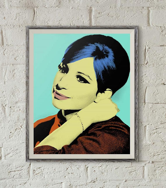 570x646 Barbra Streisand Pop Art Portrait Printable Wall Art Andy - Barbra Streisand Painting