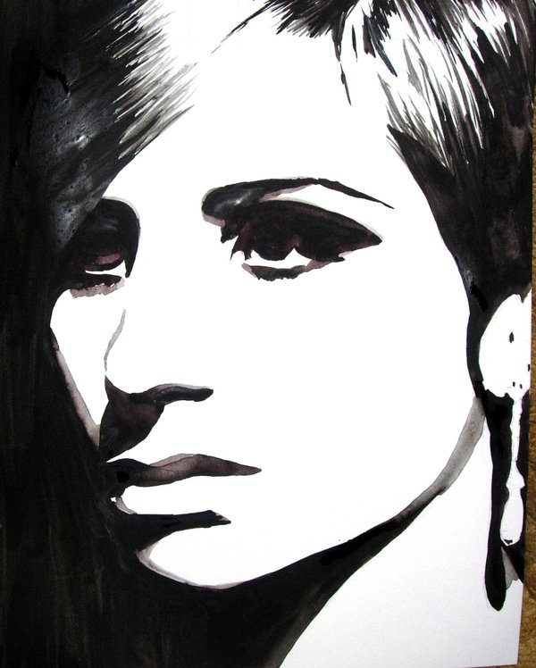 600x748 Barbra Streisand By Mixtapegoddess - Barbra Streisand Painting
