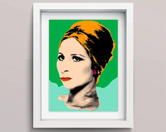 340x270 Barbra Streisand Art Etsy - Barbra Streisand Painting