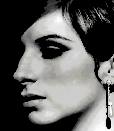 433x500 Beautiful Barbara Streisand Pop Art Paint By Number Kit - Barbra Streisand Painting