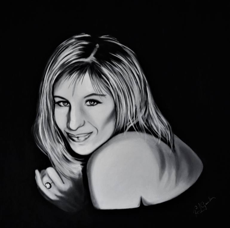 770x764 Saatchi Art Barbra Streisand Painting By Richard Garnham - Barbra Streisand Painting