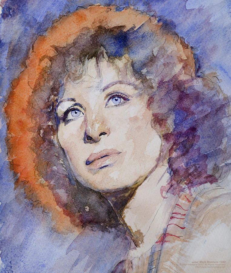 762x900 Watercolor Of Barbra Streisand Super High Res Canvas Print - Barbra Streisand Painting
