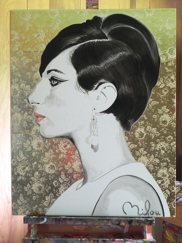 600x800 Young Barbara Streisand Portrait Painting Pop - Barbra Streisand Painting