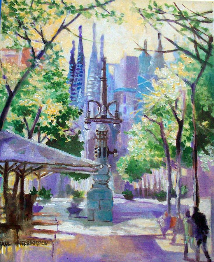 734x900 Sagarda Familia Barcelona Painting By Paul Weerasekera - Barcelona Painting
