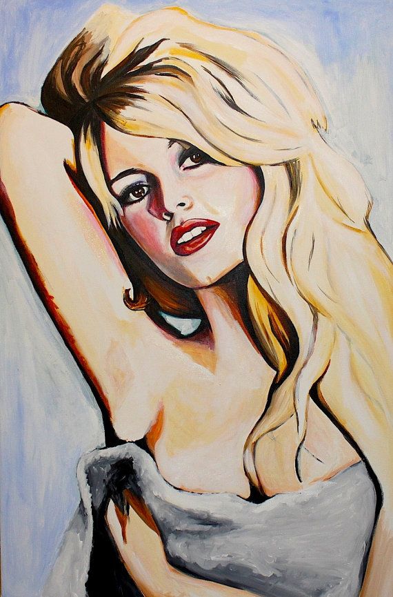570x865 Brigitte Bardot Painting Portrait Print A4 By Princessofpainting - Bardot Painting
