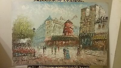 400x225 J.bardot Paris Street Scene Signed Oil Painting On Canvas Framed - Bardot Painting