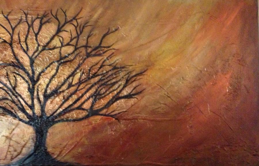 900x577 The Bare Tree Painting By Phyllis Hollenbeck - Bare Tree Painting