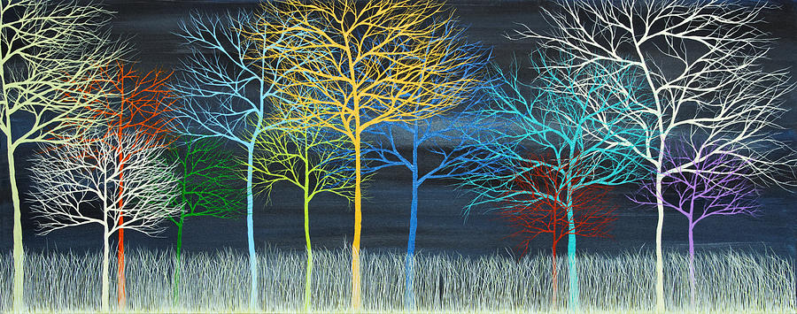 900x355 This Is Your Brain On Trees Painting By Andrea Youngman - Bare Tree Painting