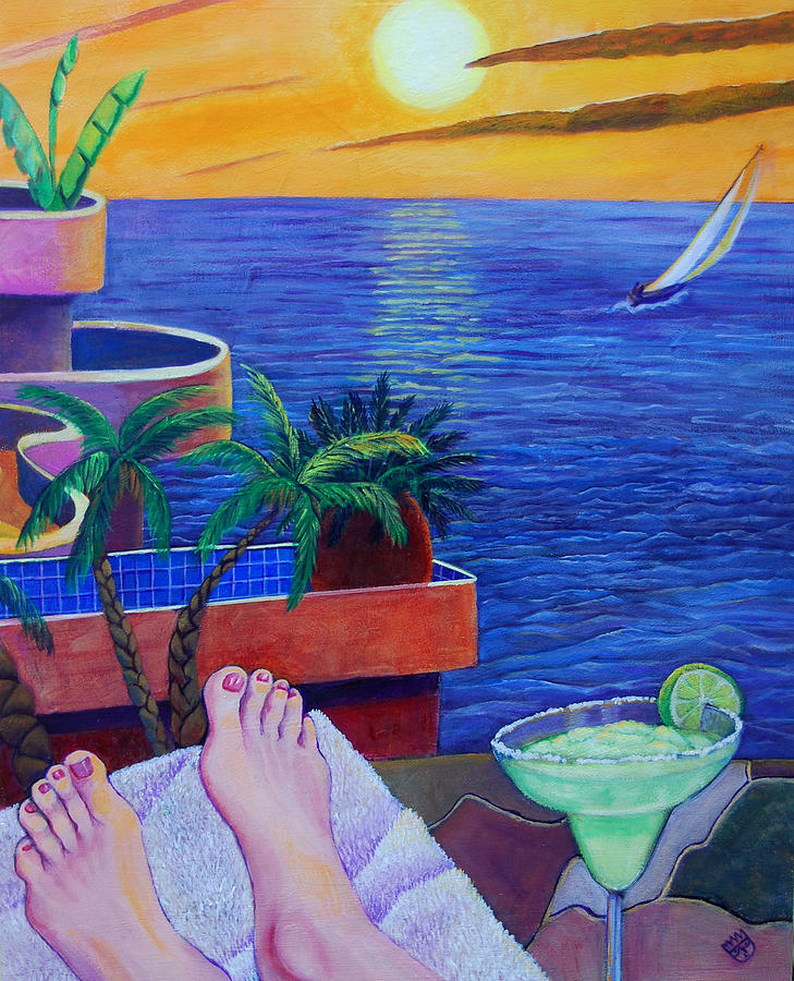 729x900 Barefoot In Cabo Painting By Barbara Dubovsky - Barefoot Painting