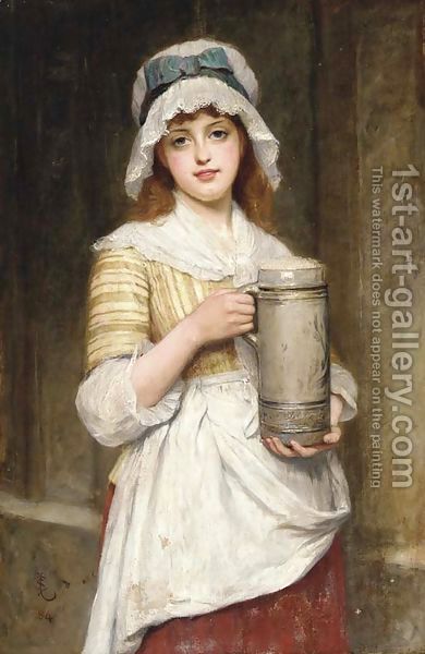390x600 The Young Barmaid Oil Painting Reproductions - Barmaid Painting