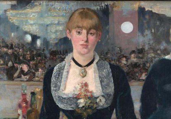 580x406 Manet, A Bar - Barmaid Painting