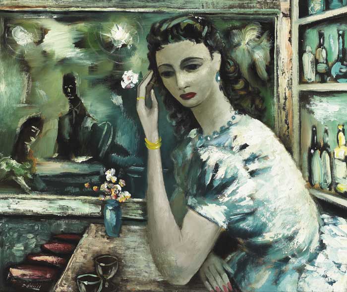 700x589 Barmaid By Daniel O'Neill (1920 1974) (1920 1974) - Barmaid Painting