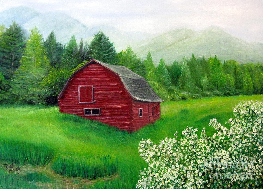 900x646 Old Red Barn Painting By Deborah Macy - Barn Painting