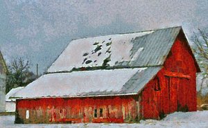 300x185 Old Red Barn Paintings Fine Art America - Barn Red Painting