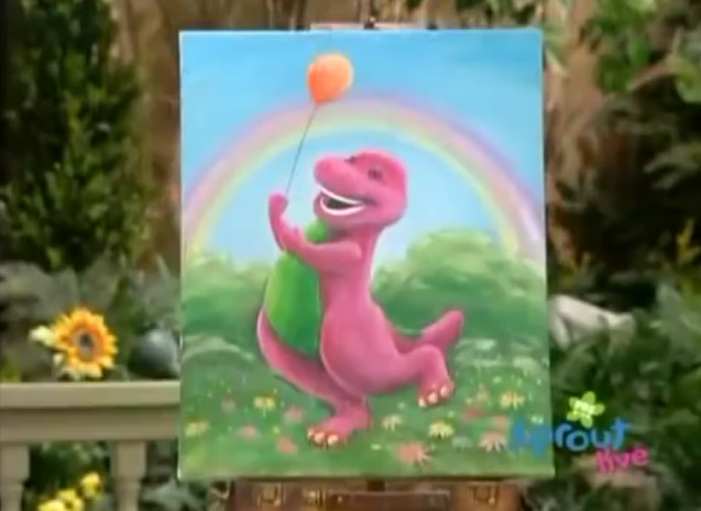 637x464 What Shall We Paint Today Barney Wiki Fandom Powered By Wikia - Barney And Friends Painting