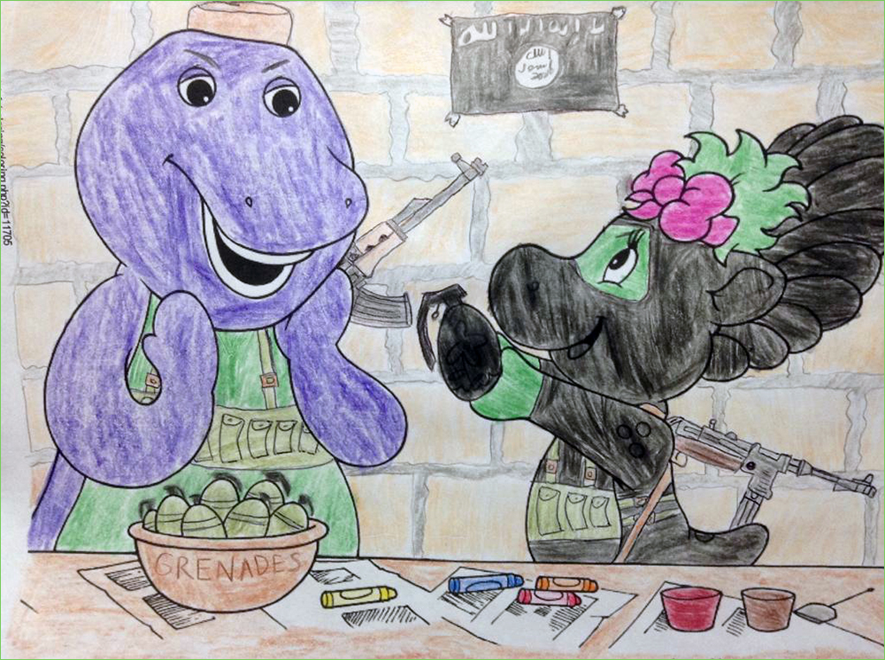 1000x746 Barney Coloring Book Corruptions - Barney And Friends Painting