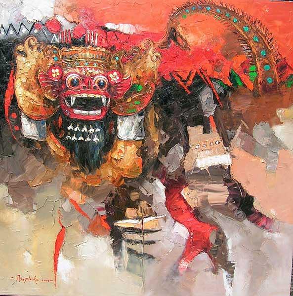 593x600 Barong Contemporary Painting By Asep Leoka - Barong Painting