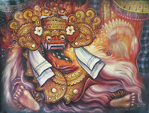 300x227 Hand Painting Balinese Bali Barong Detailed Unique 108 Ebay - Barong Painting