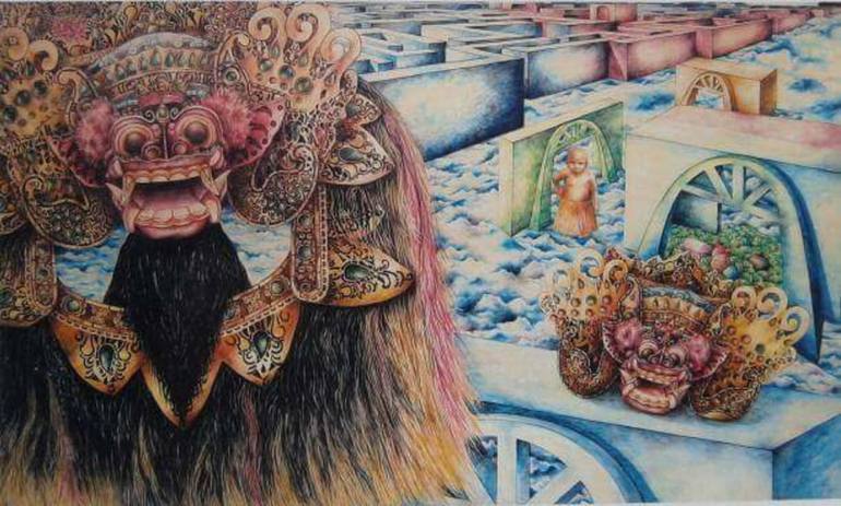 770x463 Saatchi Art Nusantara ( Barong Bali ) Painting By Mixolydian Purwanto - Barong Painting