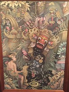 225x300 Balinese Barong Painting Original A Raka Weda Petulu Ubud Bali - Barong Painting