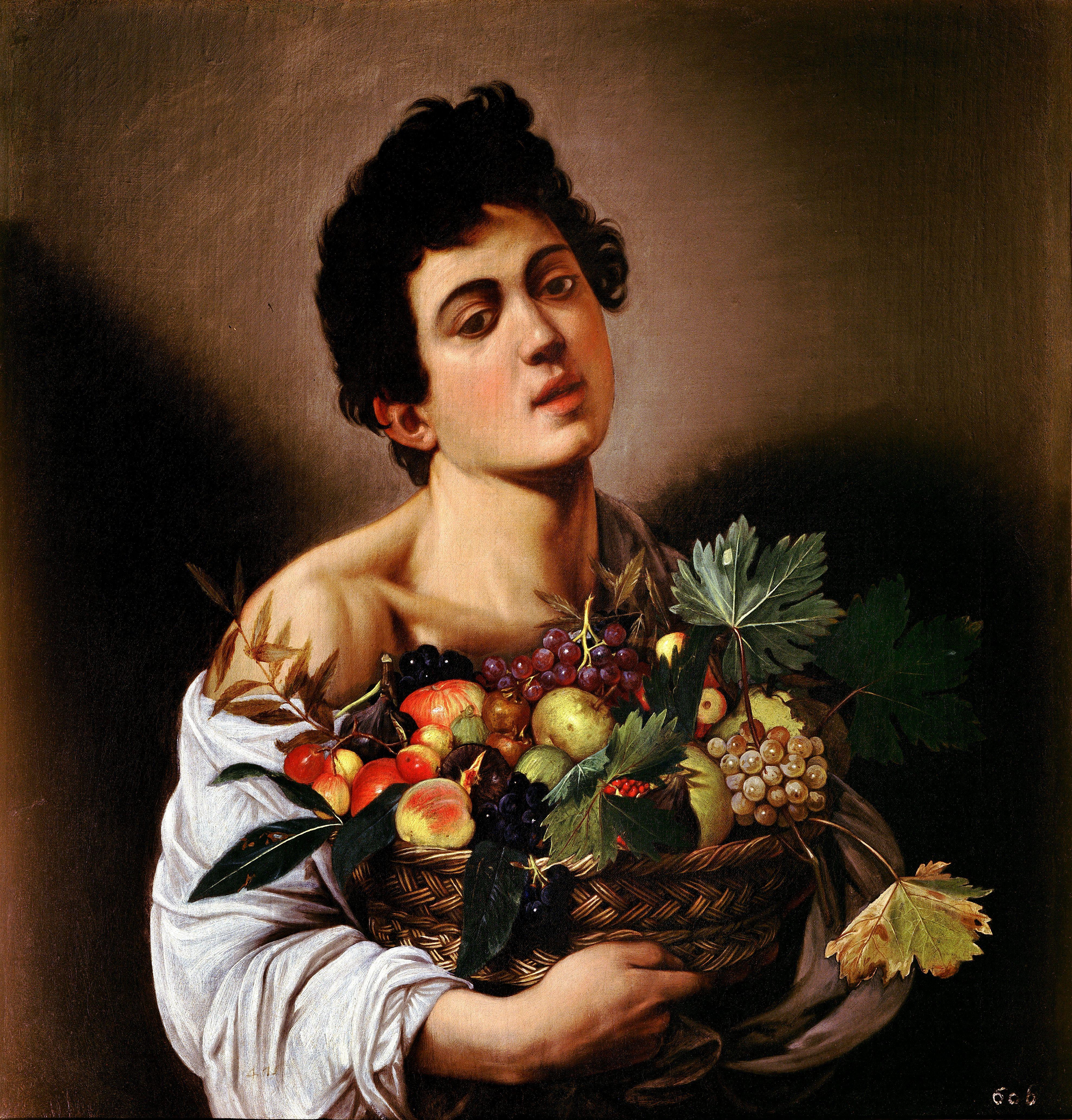 3957x4134 Italian Baroque Painting Boy With A Basket Of Fruit - Baroque Painting