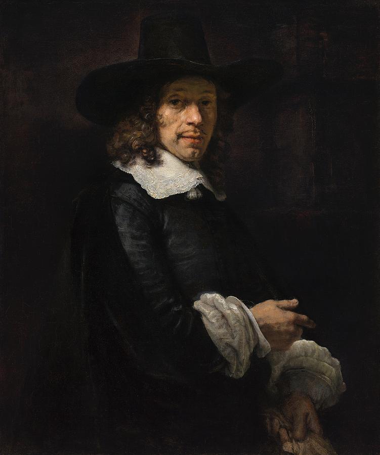 751x900 Portrait Of A Gentleman With A Tall Hat And Gloves Painting By - Baroque Portrait Painting