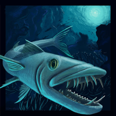 400x400 Illustration By Damon Hall - Barracuda Painting